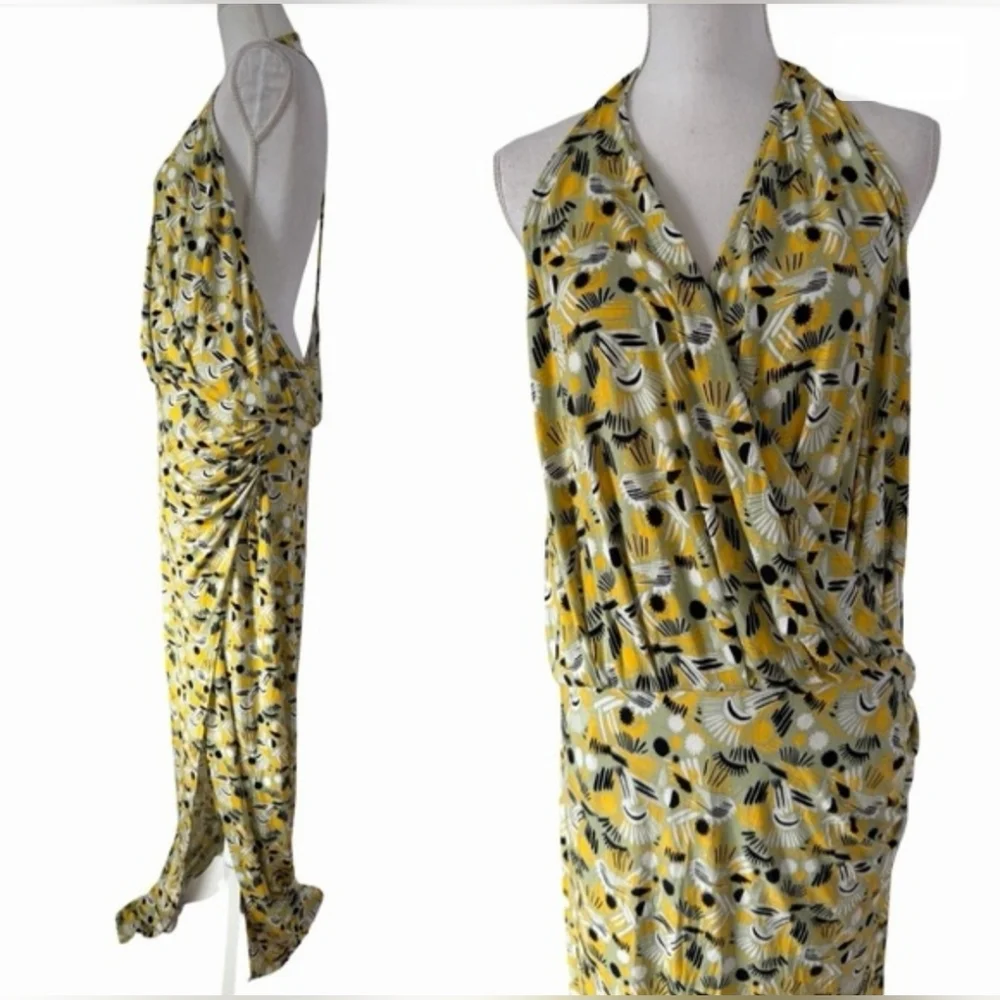 Free People Daria Halter Low Back Wrap Maxi Dress Size S - Picture 2 of 8